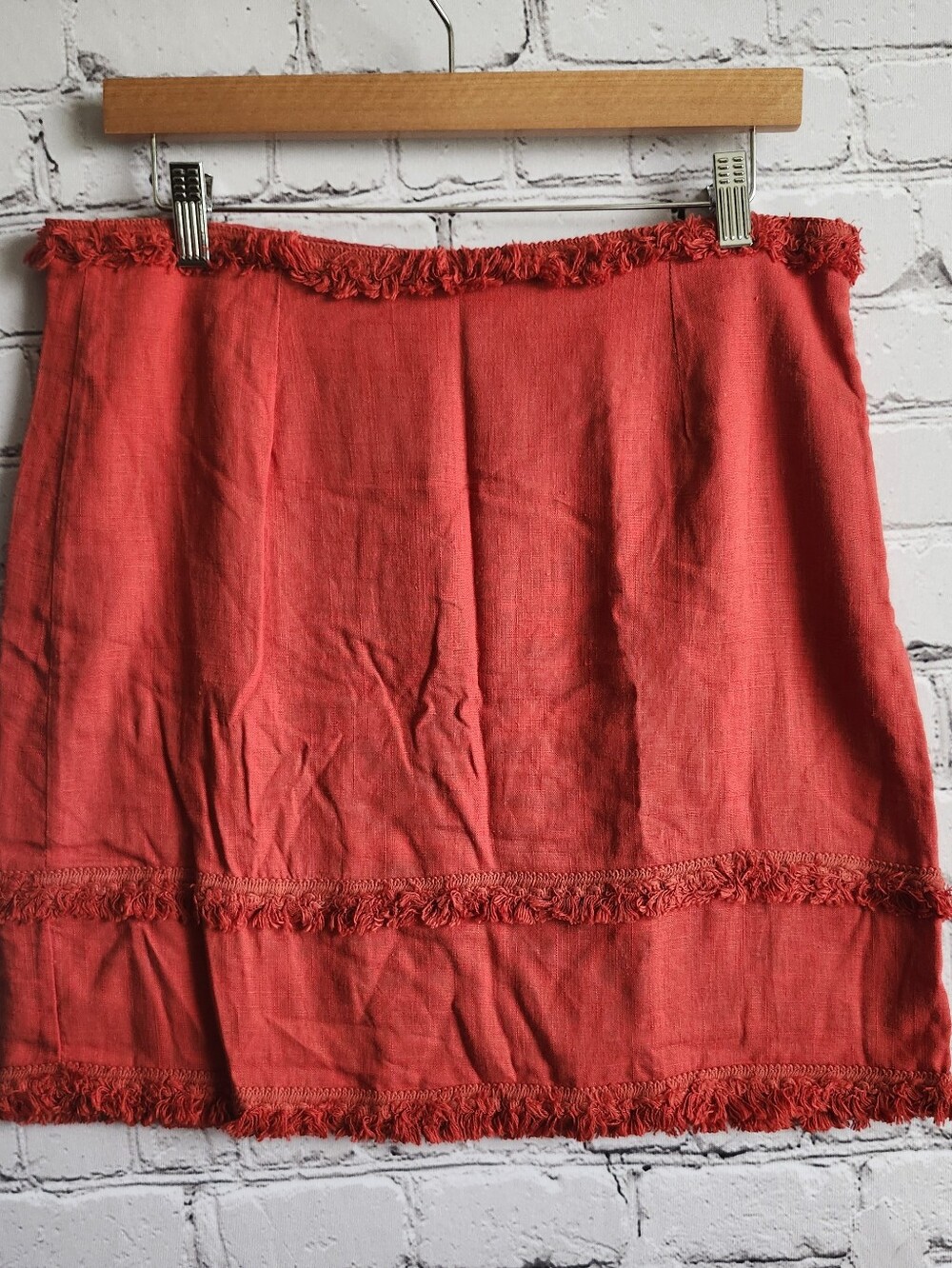 Hayden Bright Red Fringe Mini Skirt